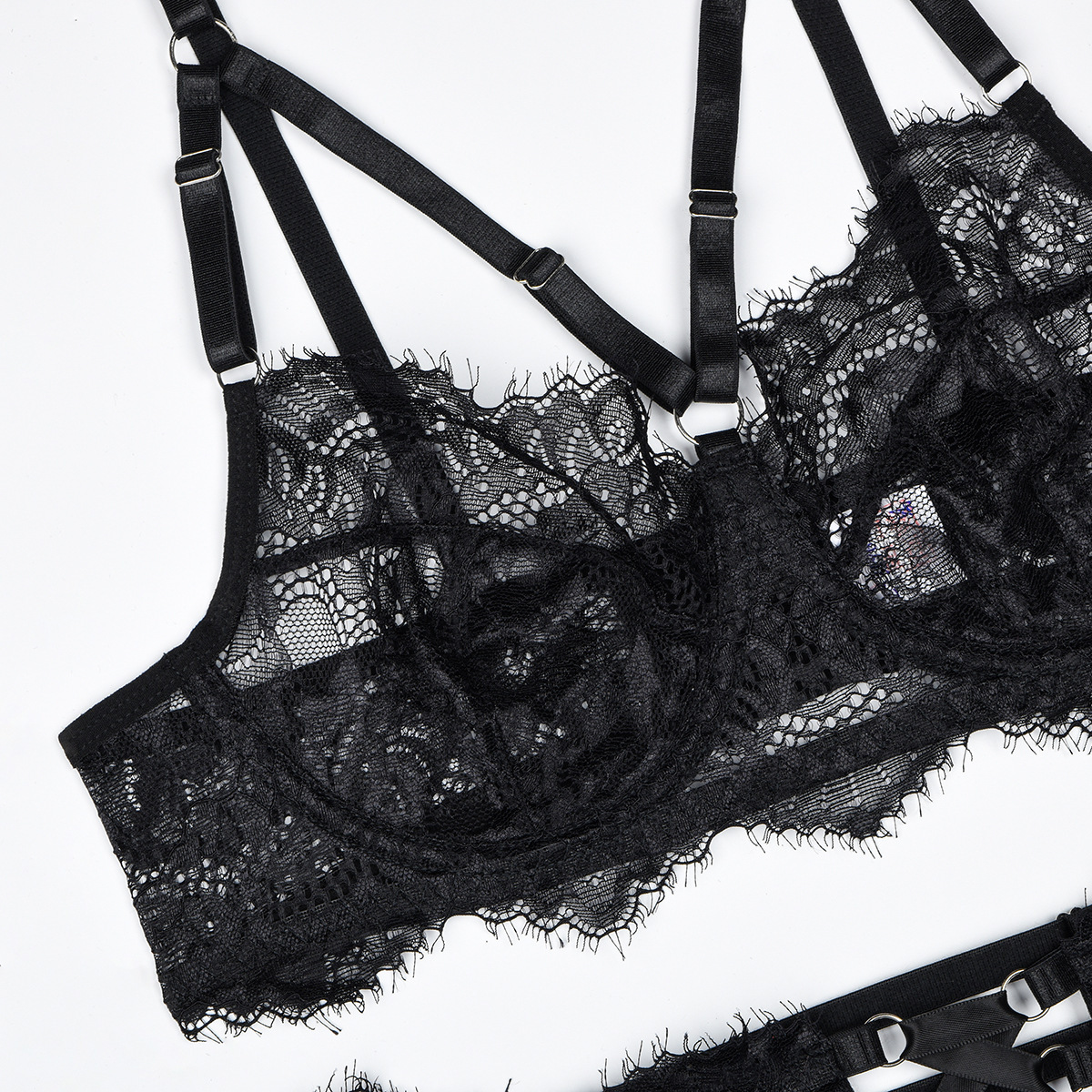 6pcs Sexy Lingerie Shaping Und - огляд і ціна Sheer Mesh Bra
