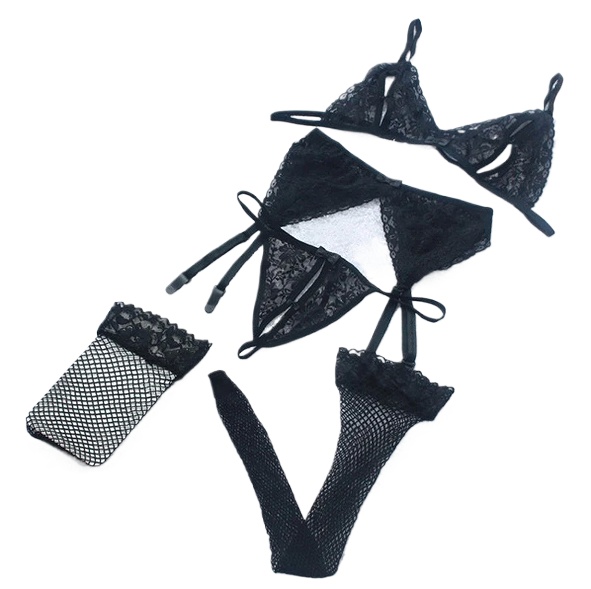 Lace Women Lingerie Set 4 Pcs  - огляд і ціна Sheer Bra Lace