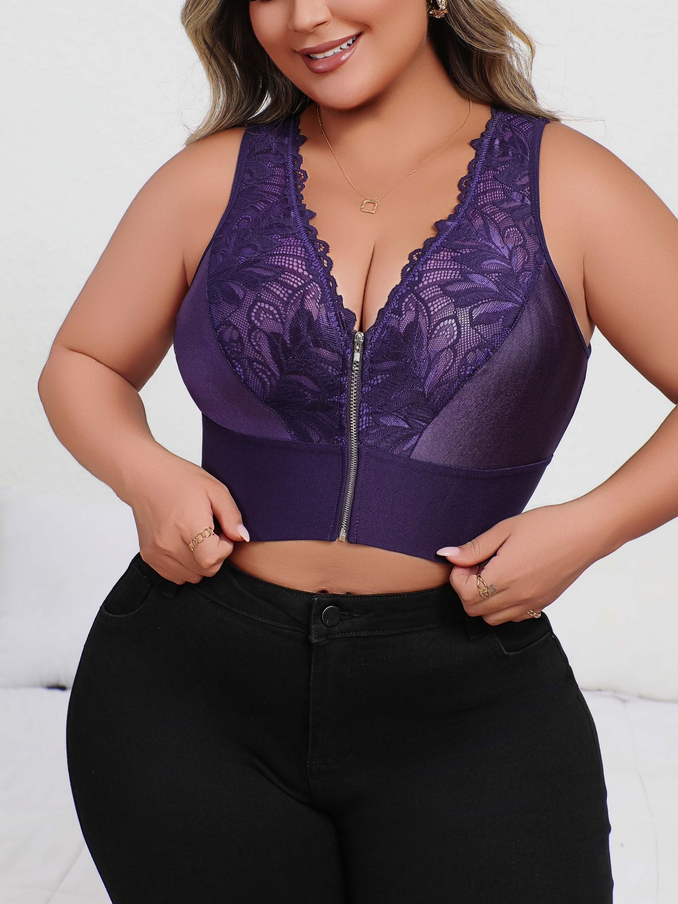 New Arrival Plus Size Sexy Pur - огляд і ціна Plunge Bra Push Up