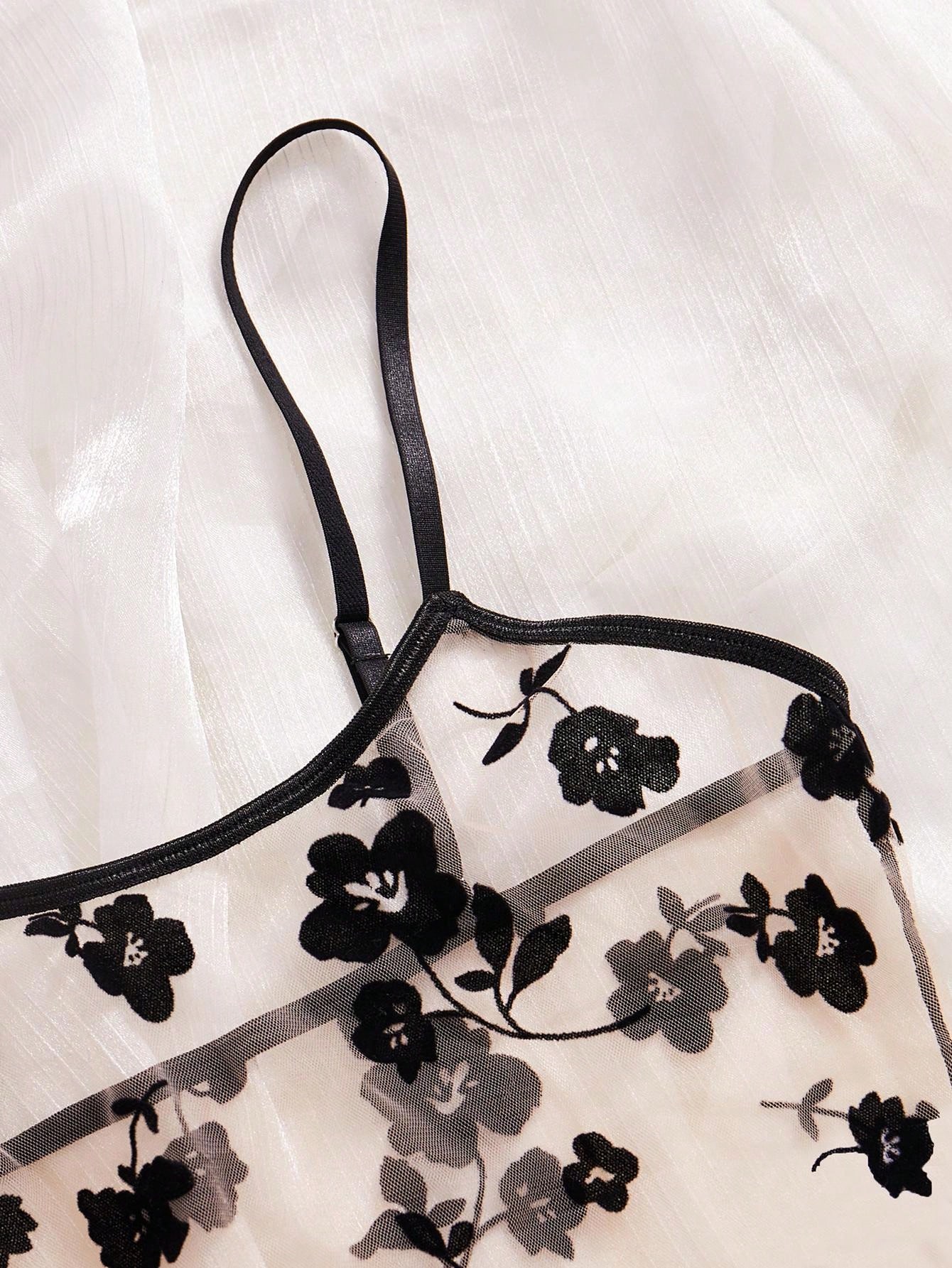 2-Piece Sheer Black Floral Lac - огляд і ціна Sheer Bra Lace